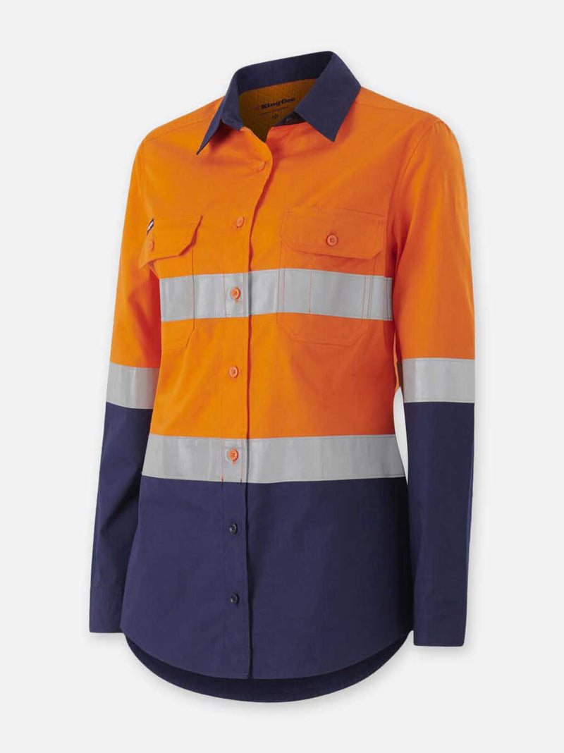 King Gee K44227 Workcool Vented Spliced Spliced Shirt Taped Long Sleeve Ladies – product photo