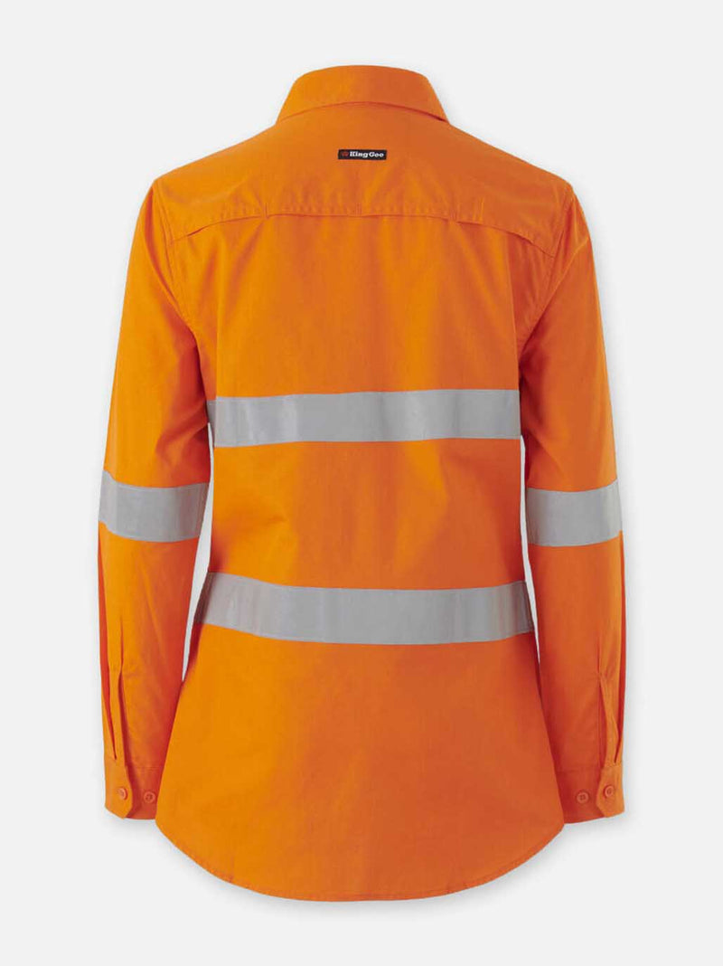 King Gee K44228 Workcool Vented Closed Front Shirt Taped Long Sleeve Ladies – product photo