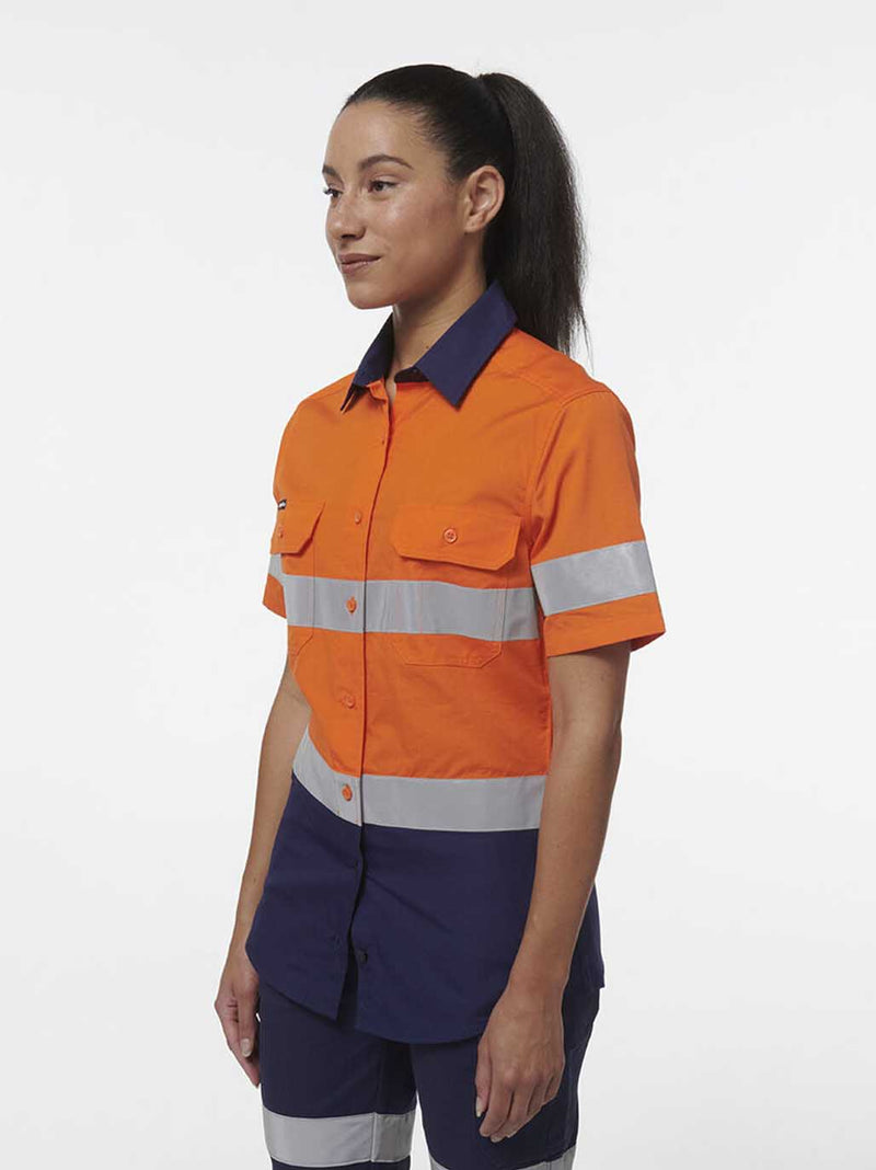 King Gee K44229 Workcool Vented Reflective Short Sleeve Shirt Ladies – product photo