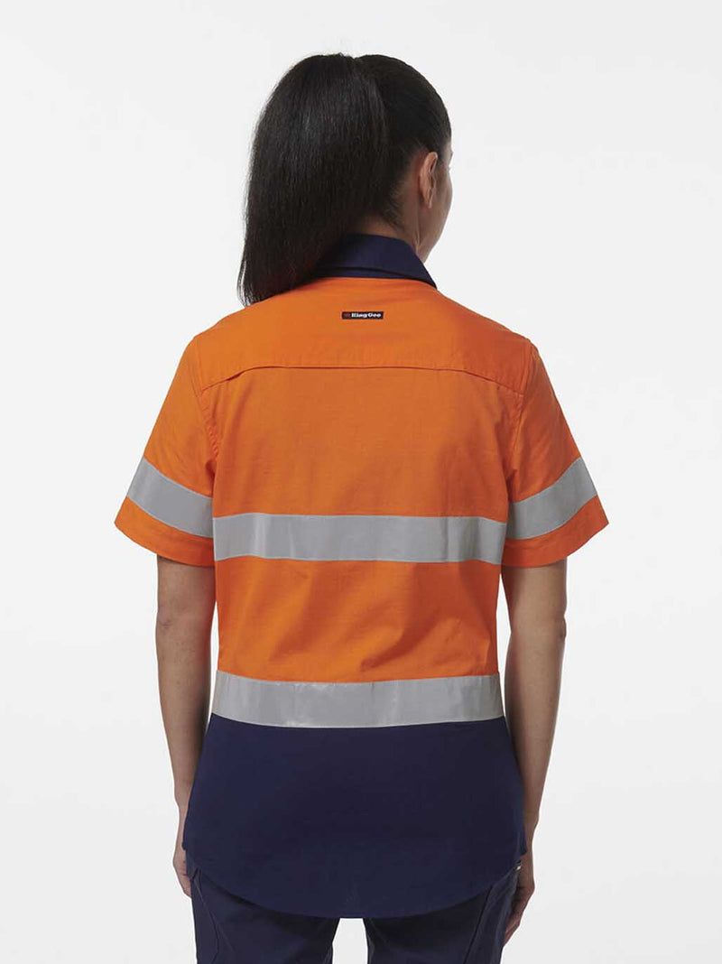 King Gee K44229 Workcool Vented Reflective Short Sleeve Shirt Ladies – product photo