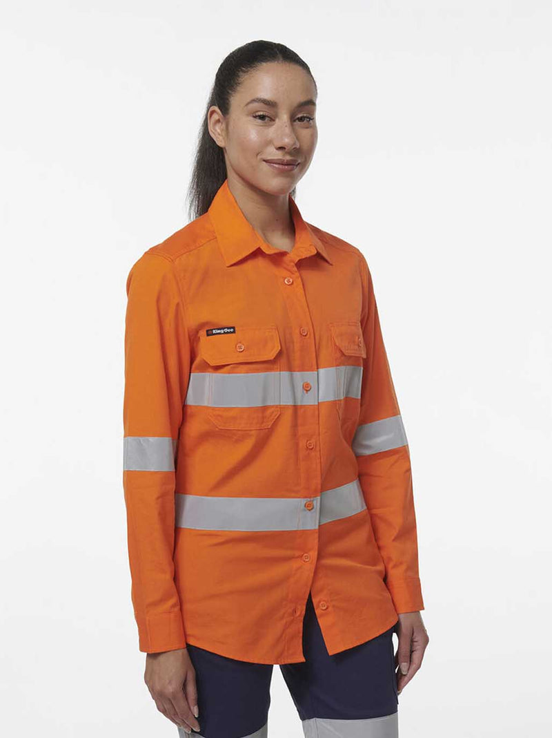 King Gee K44231 Workcool Vented Reflective Shirt Ladies – product photo