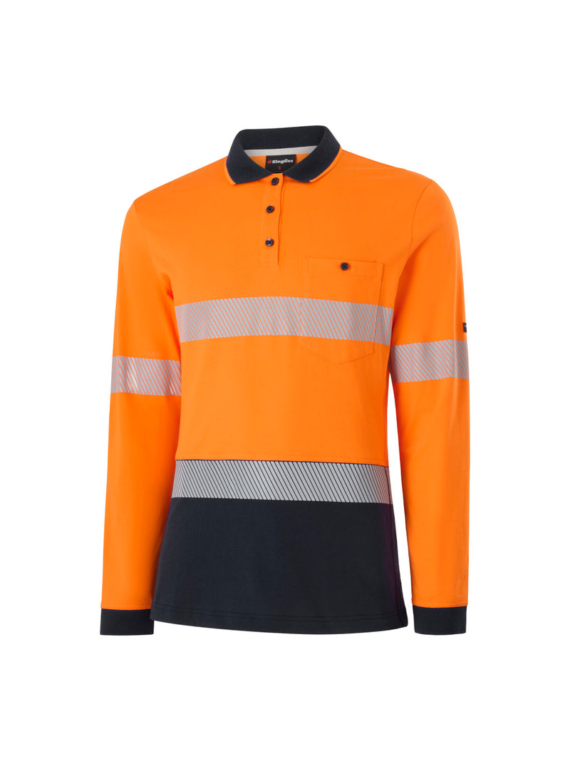 King Gee K44248 Originals Hi-Vis Spliced Taped Cotton Polo Ladies – product photo