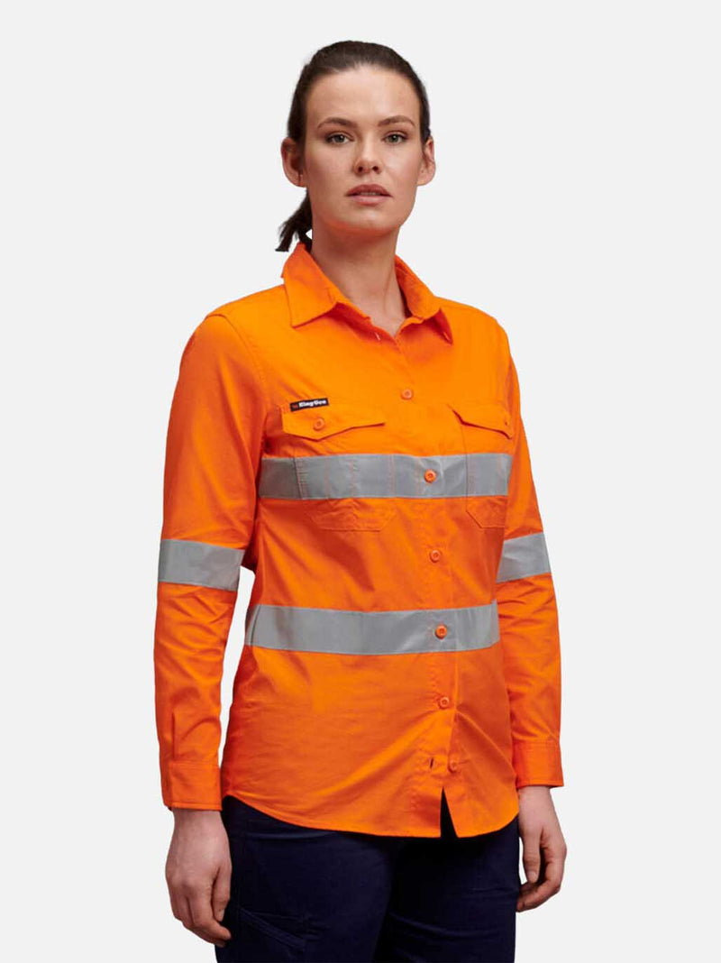 King Gee K44545 Workcool 2 Hi-Vis Reflective Work Shirt Ladies – product photo