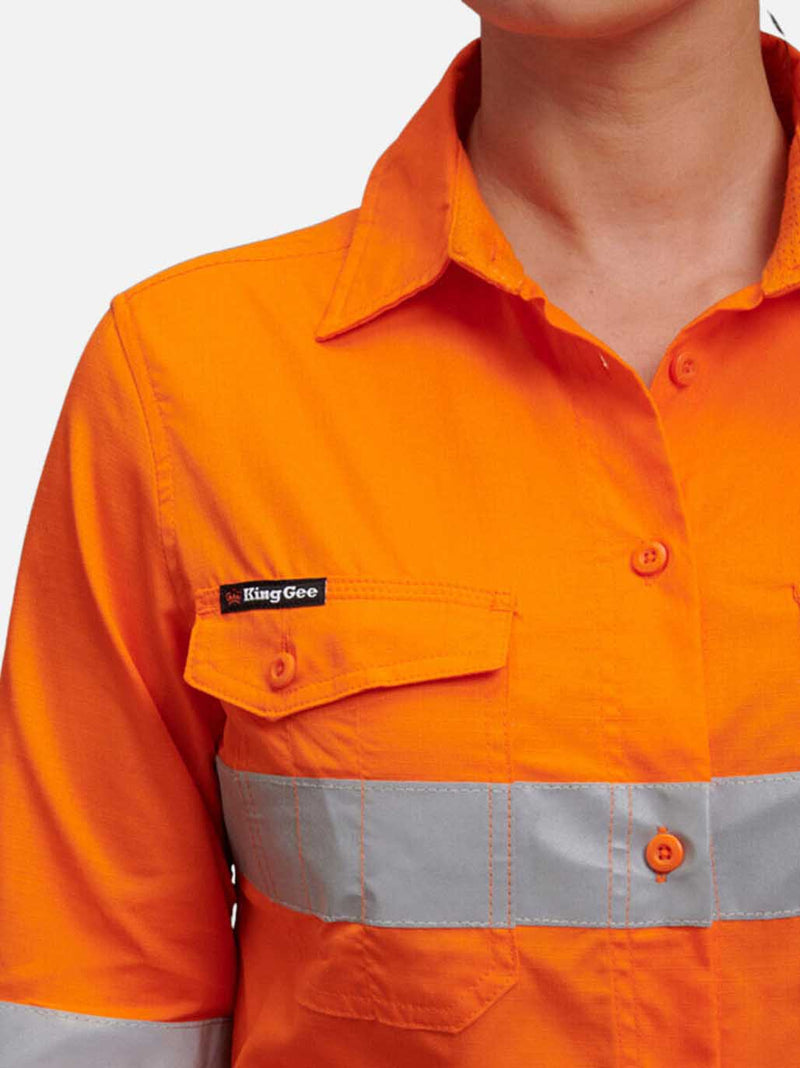 King Gee K44545 Workcool 2 Hi-Vis Reflective Work Shirt Ladies – product photo