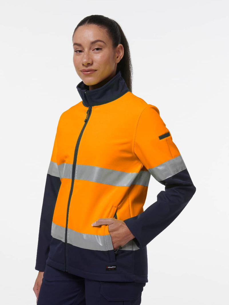 King Gee K45006 Reflective Spliced Soft Shell Jacket Ladies – product photo