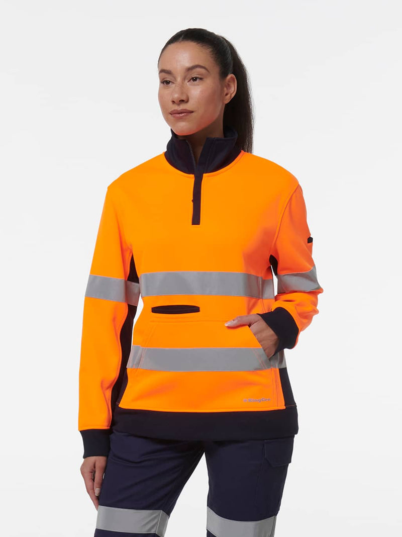 King Gee K45009 Reflective Spliced 1/4 Zip Fleece Ladies – product photo