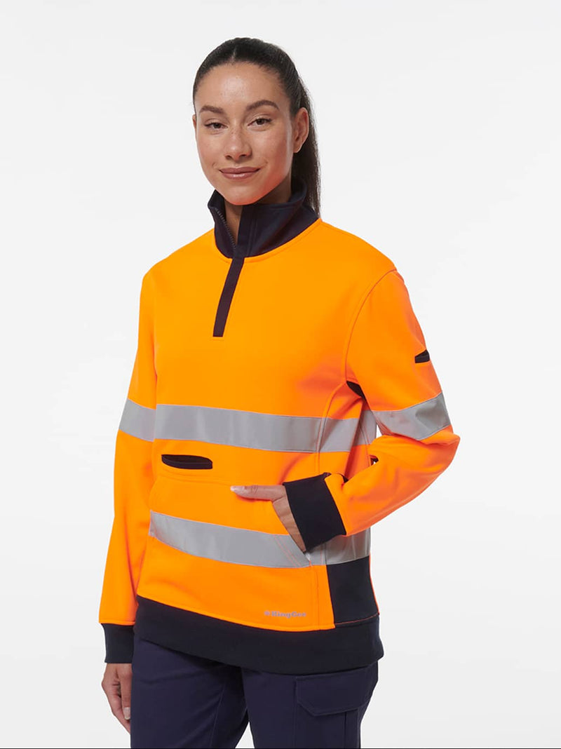 King Gee K45009 Reflective Spliced 1/4 Zip Fleece Ladies – product photo