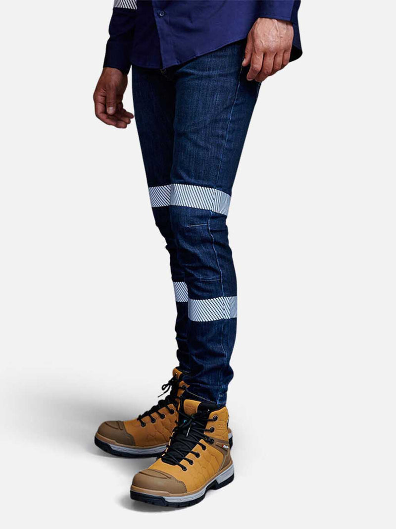 King Gee K53007 Urban Coolmax Stretch Slim Reflective Denim Work Jeans Mens – product photo