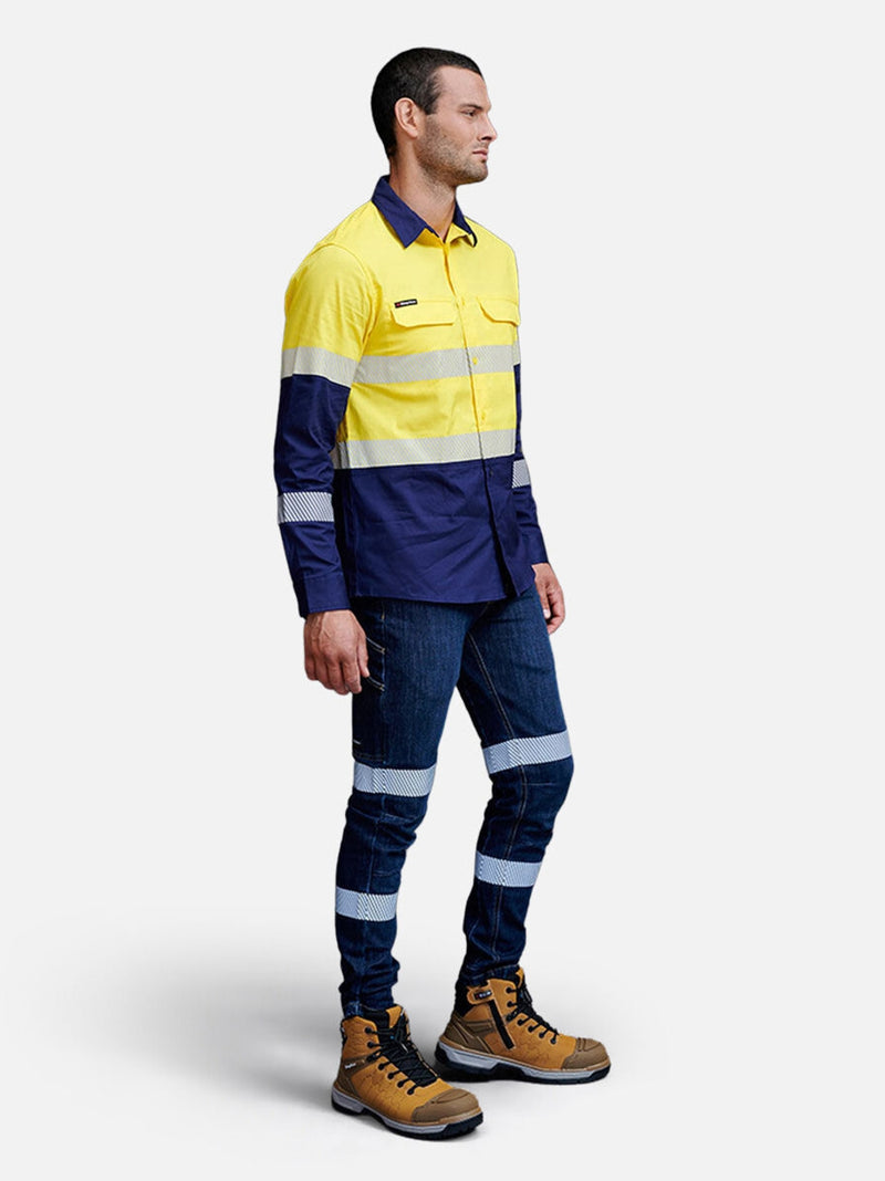 King Gee K53007 Urban Coolmax Stretch Slim Reflective Denim Work Jeans Mens – product photo