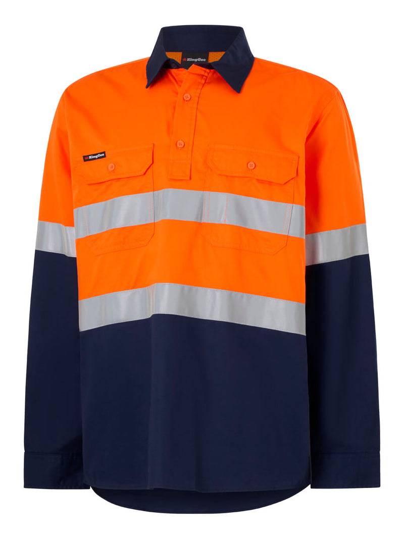 King Gee K54007 Originals Closed Front Vented Drill Shirt Tape Mens – product photo
