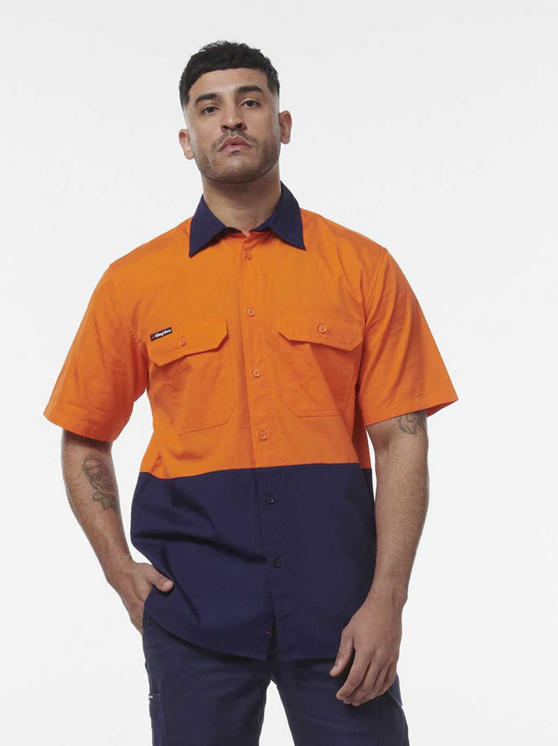 King Gee K54008 Workcool Vented Spliced Short Sleeve Shirt Mens – product photo