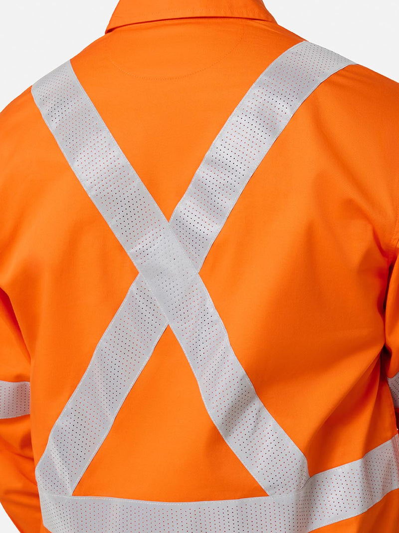 King Gee K54044 Originals NSW Rail Hi-Vis Vented Taped Long Sleeve Shirt Mens – product photo