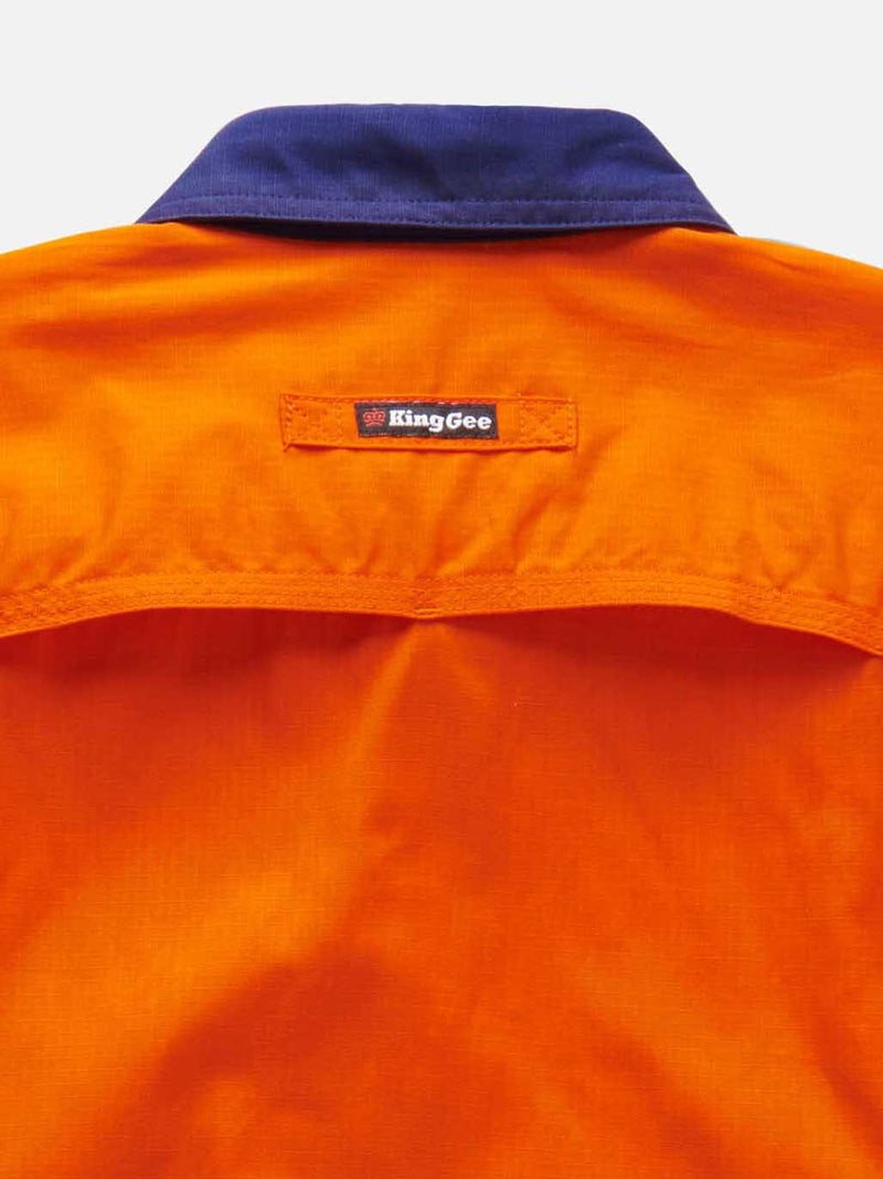 King Gee K54880 Workcool 2 Hi-Vis Reflective Two Tone Long Sleeve Work Shirt Mens – product photo