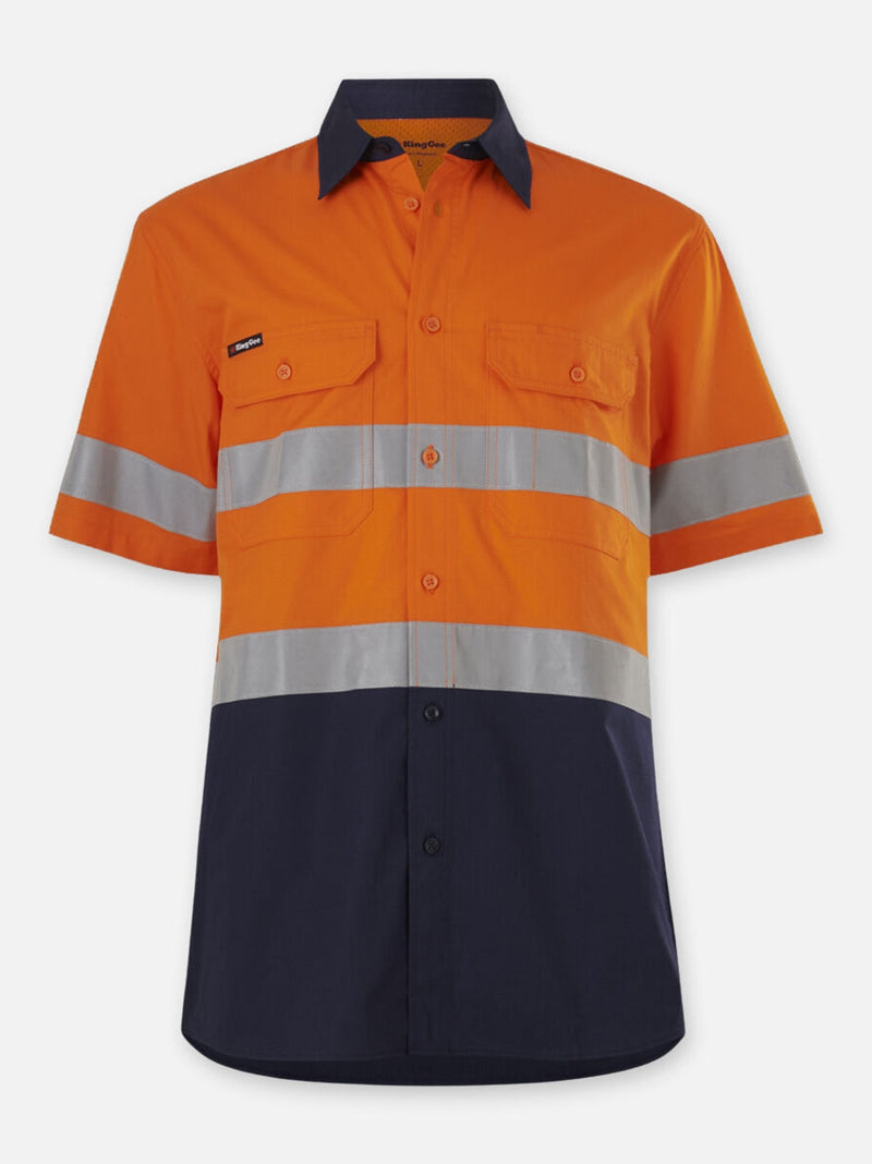 King Gee K54911 Workcool Vented Spliced Shirt Taped Short Sleeve Mens – product photo