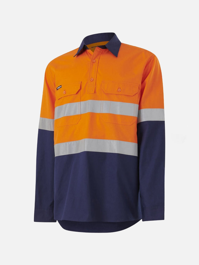 King Gee K54914 Workcool Vented Closed Front Spliced Shirt Taped Long Sleeve Mens – product photo