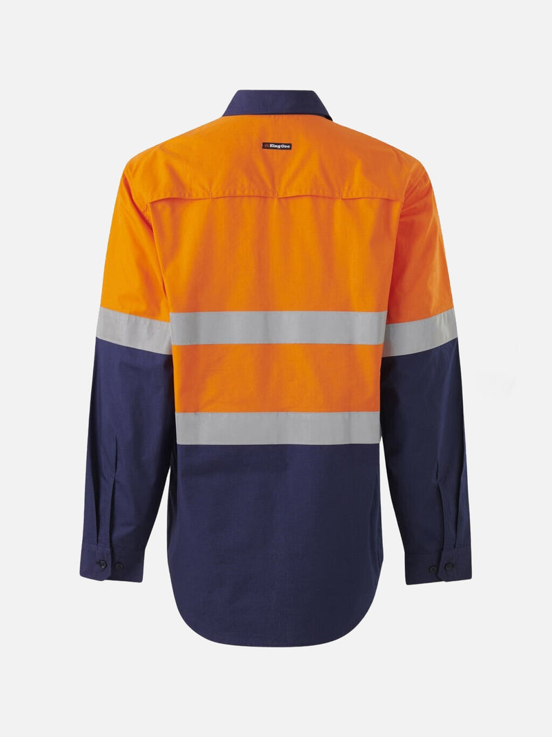 King Gee K54914 Workcool Vented Closed Front Spliced Shirt Taped Long Sleeve Mens – product photo
