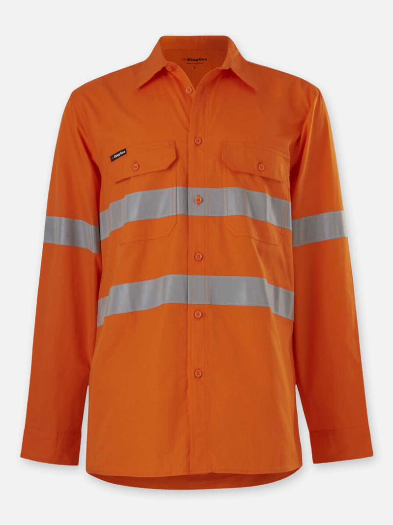 King Gee K54915 Workcool Vented Shirt Taped Long Sleeve Mens – product photo
