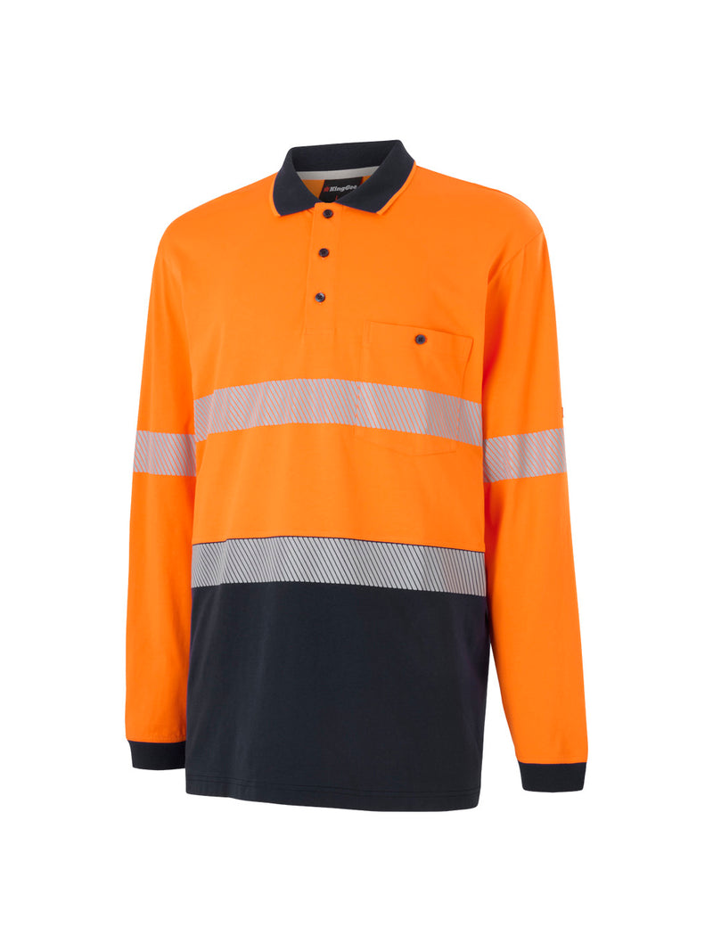 King Gee K54926 Originals Hi-Vis Spliced Cotton Polo Mens – product photo