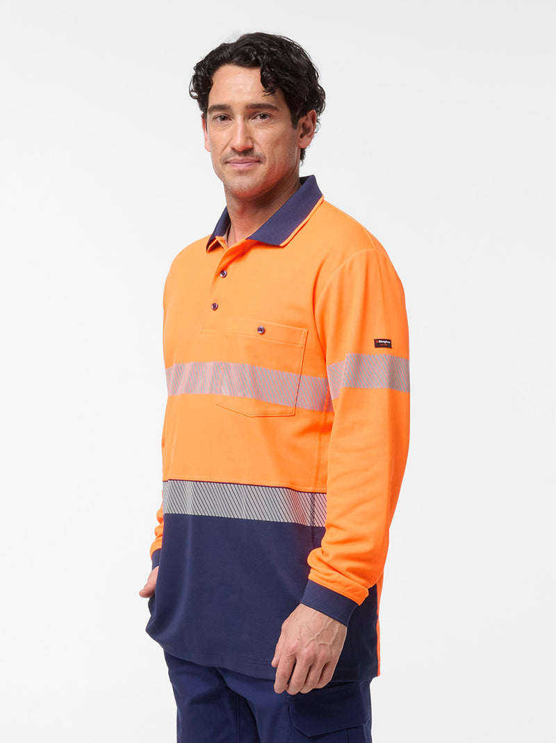 King Gee K54927 Originals Spliced Taped Cotton Back Polo Mens – product photo