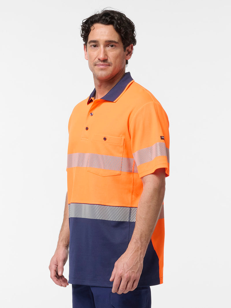 King Gee K54928 Originals Hi-Vis Spliced Taped Cotton Back Polo Mens – product photo
