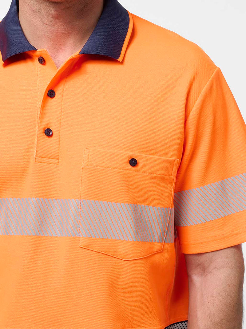 King Gee K54928 Originals Hi-Vis Spliced Taped Cotton Back Polo Mens – product photo