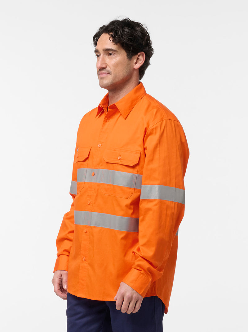 King Gee K54932 Originals Hi Vis Vented Taped Long Sleeve Shirt Mens – product photo