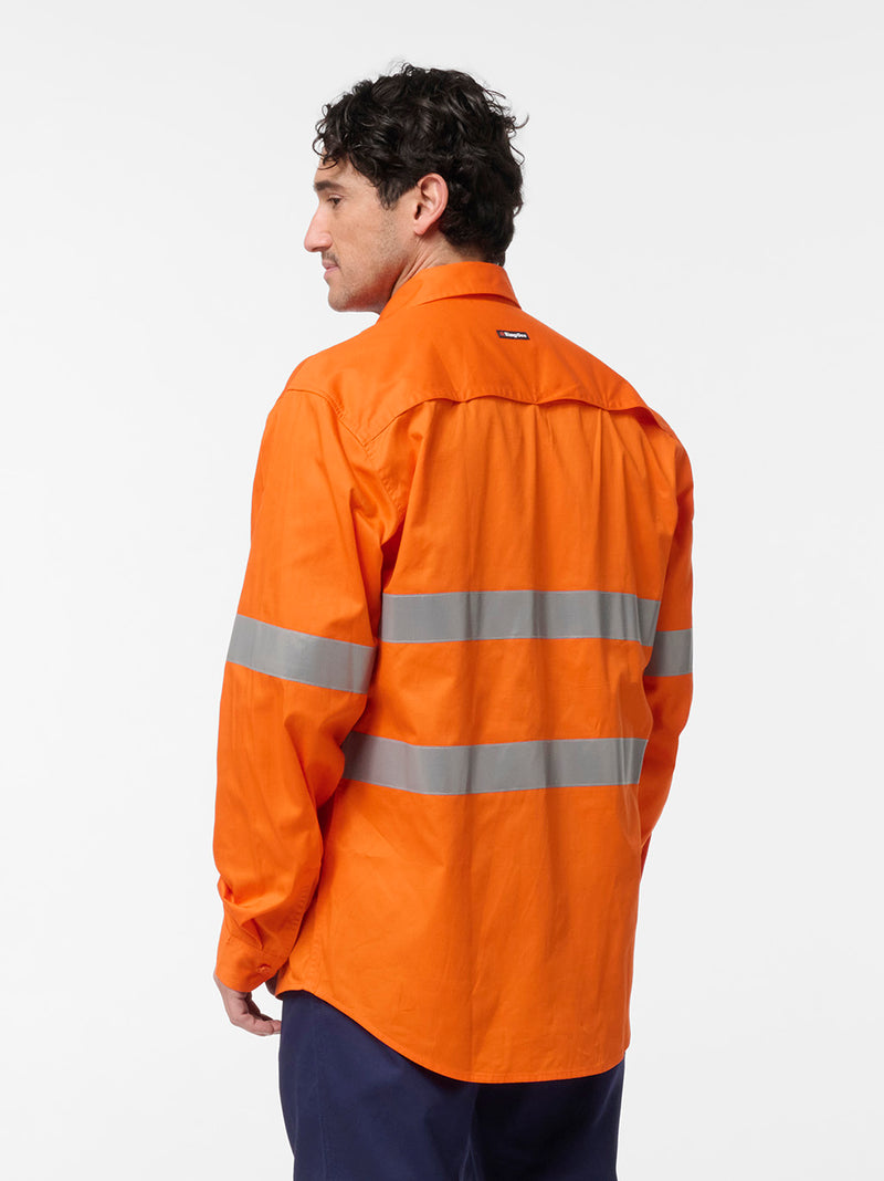 King Gee K54932 Originals Hi Vis Vented Taped Long Sleeve Shirt Mens – product photo