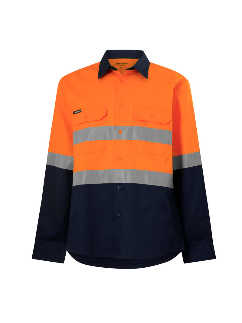 King Gee K54936 Originals Reflective Spliced Drill Shirt Mens – product photo