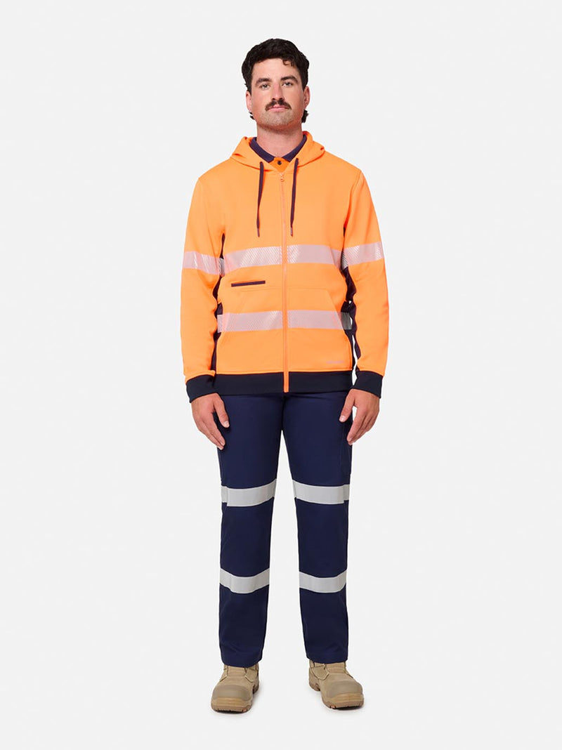 King Gee K55018 Originals Hi-Vis Spliced Full Zip Hoodie Mens – product photo