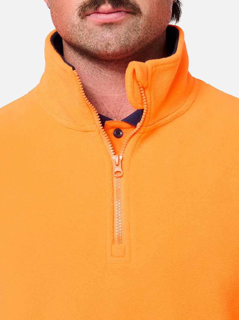King Gee K55021 Originals Hi-Vis 1/4 Zip Polar Fleece Pullover Mens – product photo