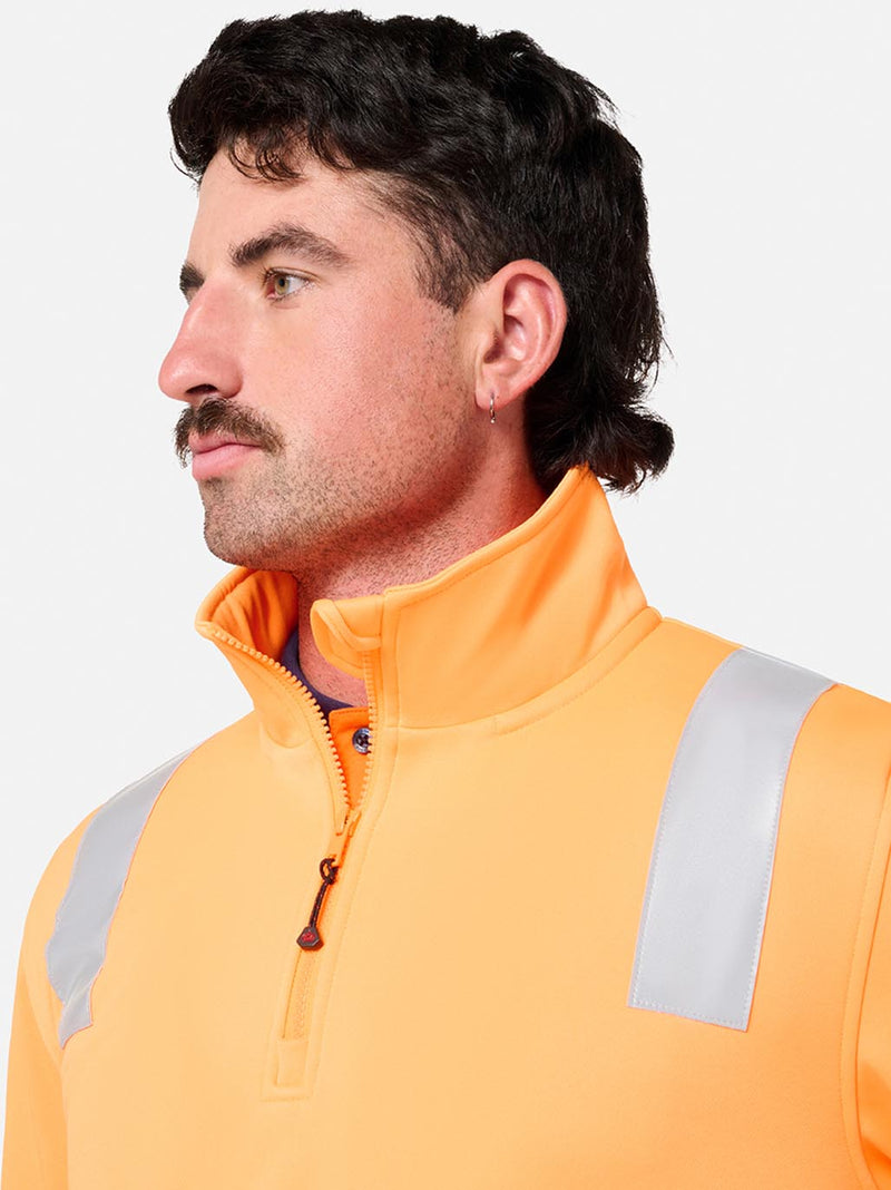 King Gee K55022 Originals Hi Vis Vic Rail 1/4 Taped Pullover Mens – product photo