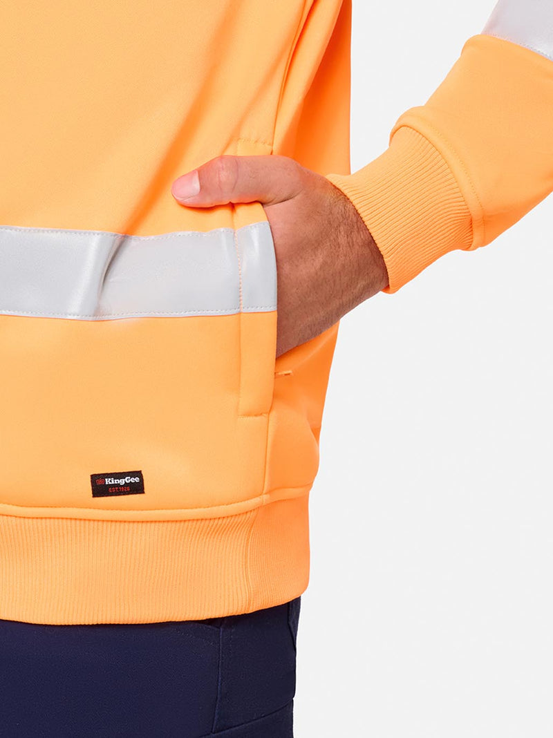 King Gee K55022 Originals Hi Vis Vic Rail 1/4 Taped Pullover Mens – product photo
