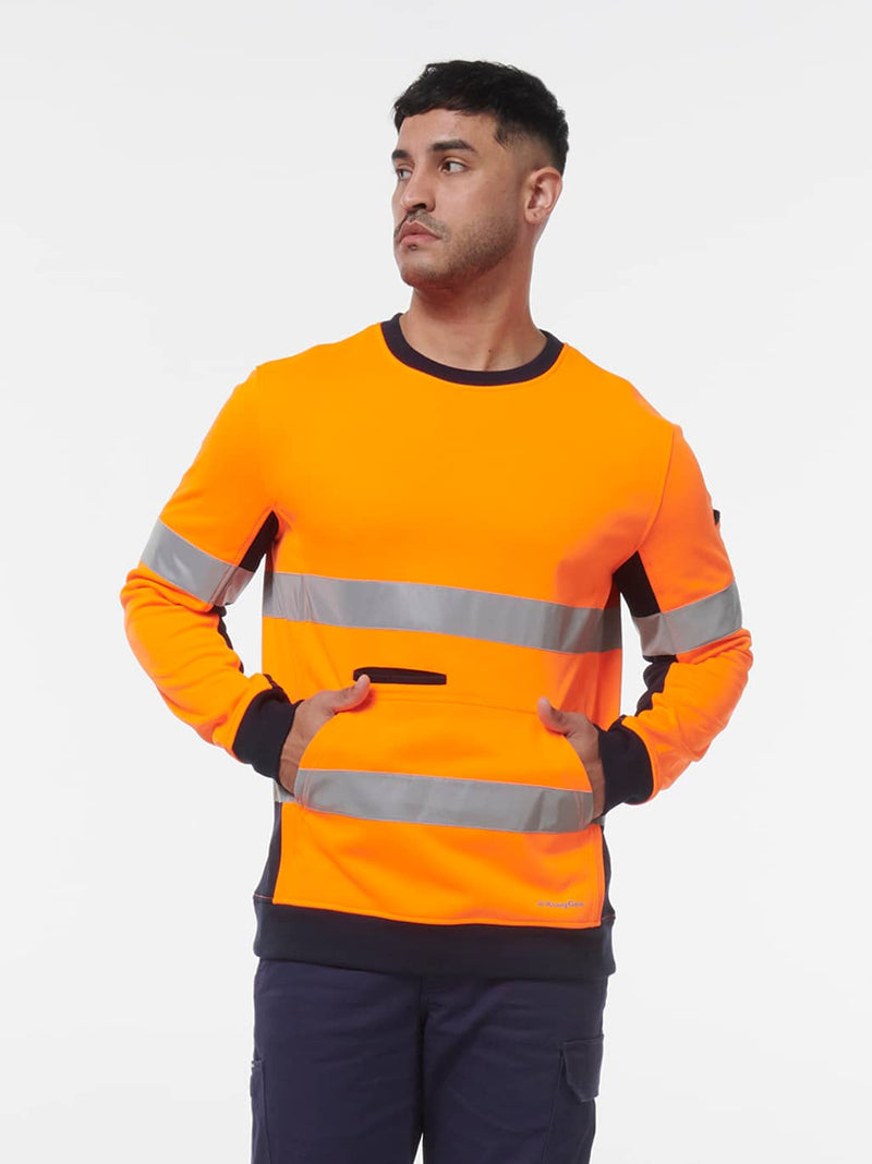 King Gee K55058 Reflective Spliced Crew Neck Fleece Mens – product photo