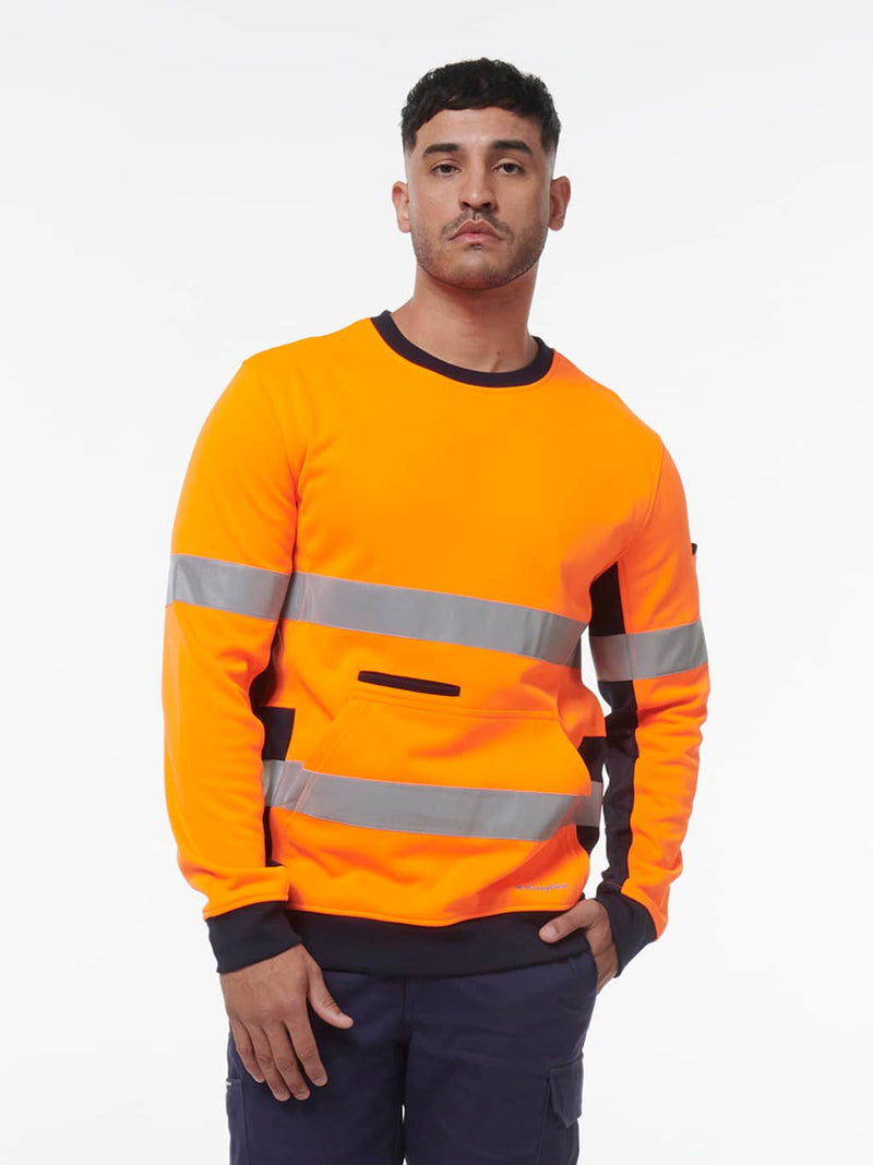 King Gee K55058 Reflective Spliced Crew Neck Fleece Mens – product photo