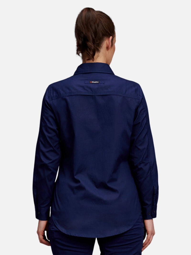 King Gee K69880 Workcool 2 Long Sleeve Ripstop Work Shirt Ladies – product photo