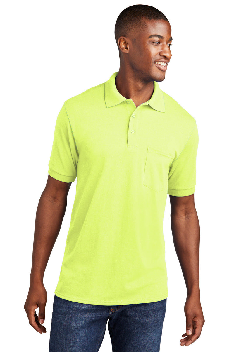 Port & Company KP55P Core Blend Jersey Knit Pocket Polo – Hi Vis (2XL)