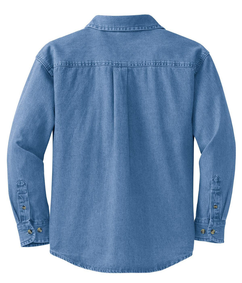 Port & Company LSP10 Long Sleeve Value Denim Shirt Ladies (3XL - 4XL) – product photo