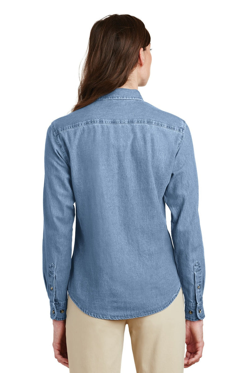 Port & Company LSP10 Long Sleeve Value Denim Shirt Ladies (3XL - 4XL) – product photo