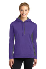 Sport-Tek LST235 Sport-Wick Fleece Colorblock Hooded Pullover Ladies