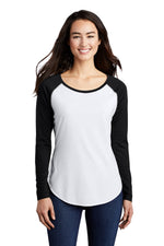 Sport-Tek LST400LS PosiCharge Long Sleeve Tri-Blend Wicking Scoop Neck Raglan Tee Ladies