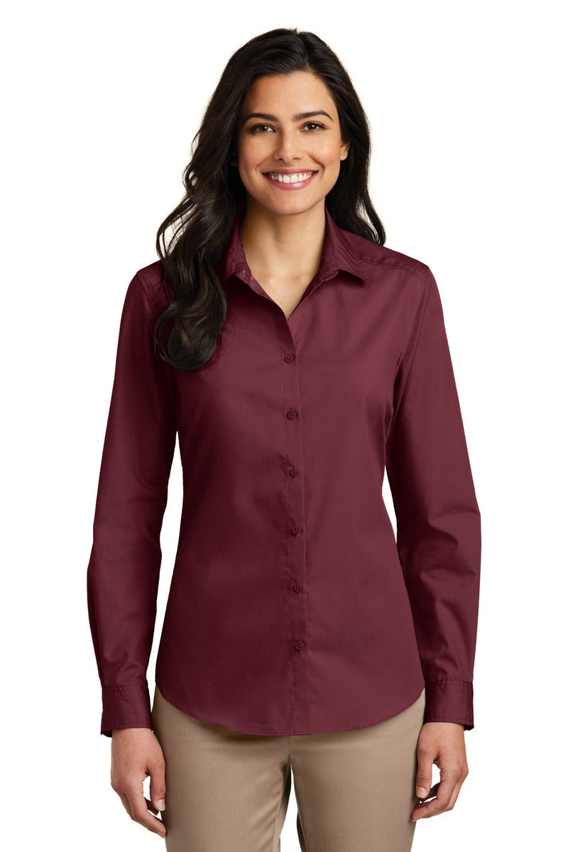 Port Authority LW100 Long Sleeve Carefree Poplin Shirt Ladies
