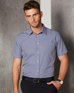 Winning Spirit M7320S Multi-Tone Check Short Sleeve Shirt Mens