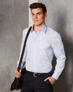 Winning Spirit M7360L Mini Check Long Sleeve Shirt Mens