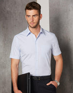 Winning Spirit M7360S Mini Check Short Sleeve Shirt Mens