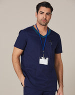 Winning Spirit M7650 V-Neck Contrast Trim Scrub Top Mens