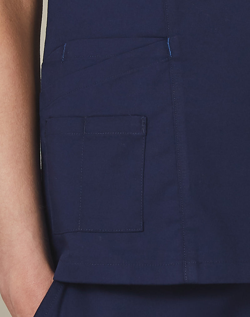 V-Neck Contrast Trim Scrub Top Ladies