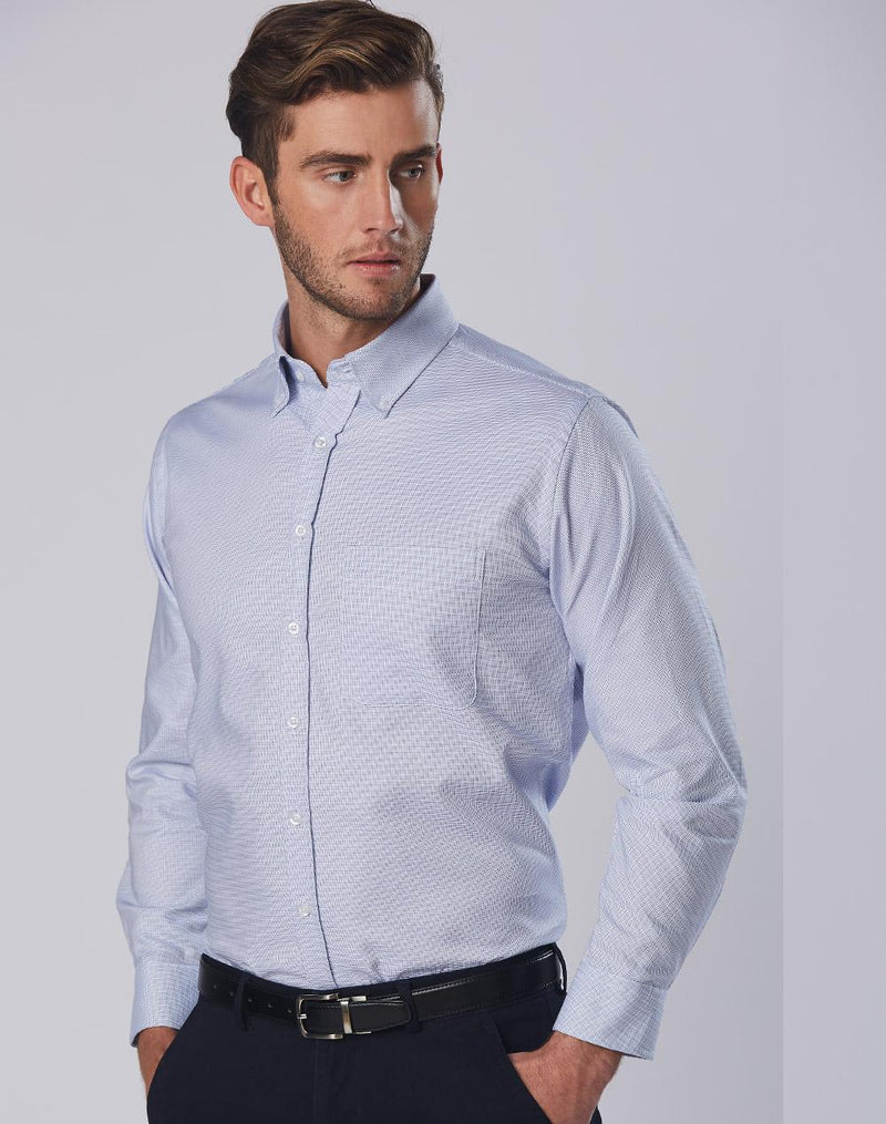Dot Contrast Long Sleeve Shirt Mens