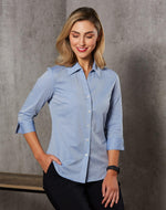 Winning Spirit M8013 Fine Chambray 3/4 Sleeve Shirt Ladies