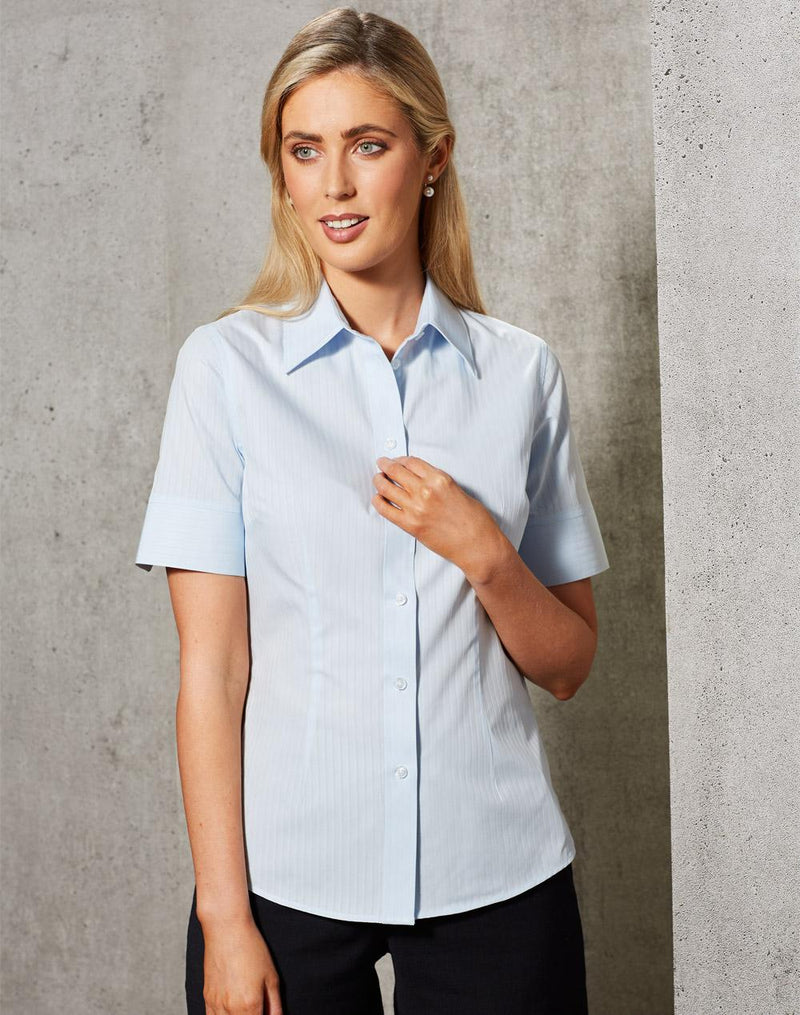 Self Stripe Short Sleeve Shirt Ladies