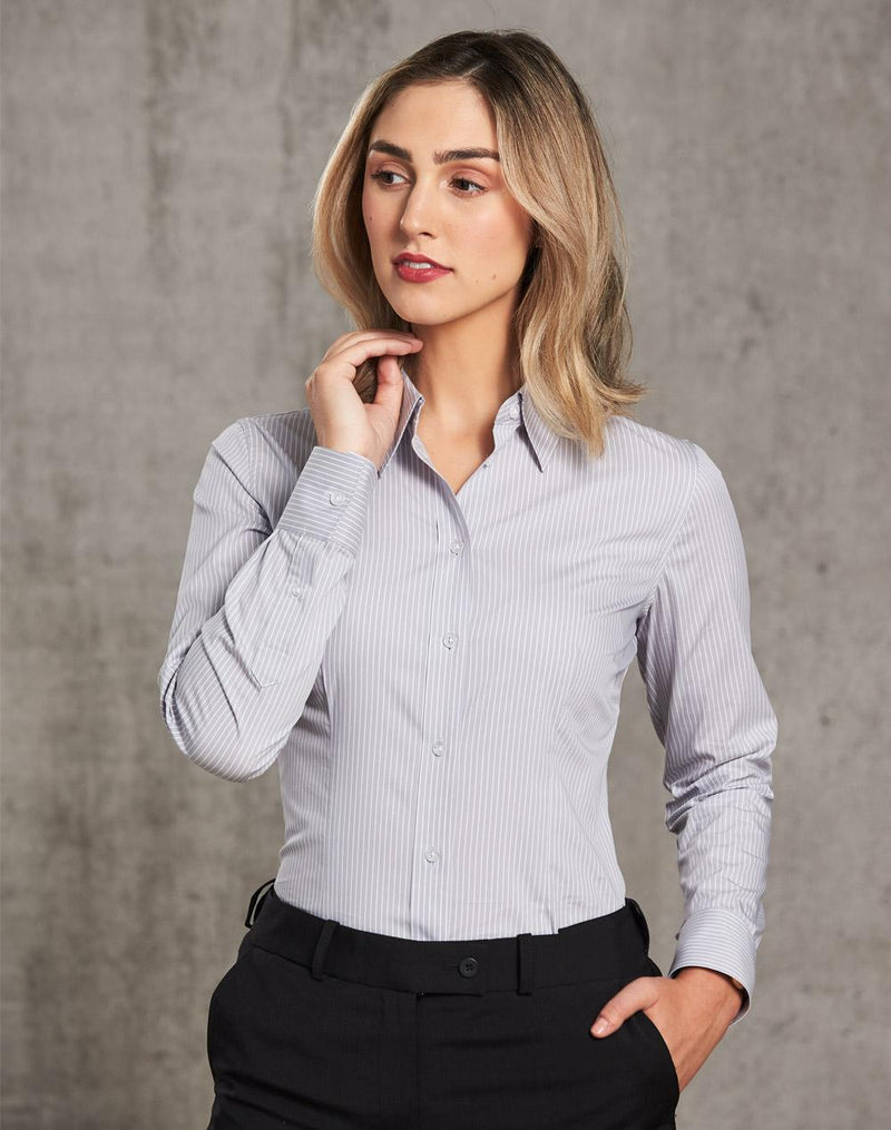 Ticking Stripe Long Sleeve Shirt Ladies